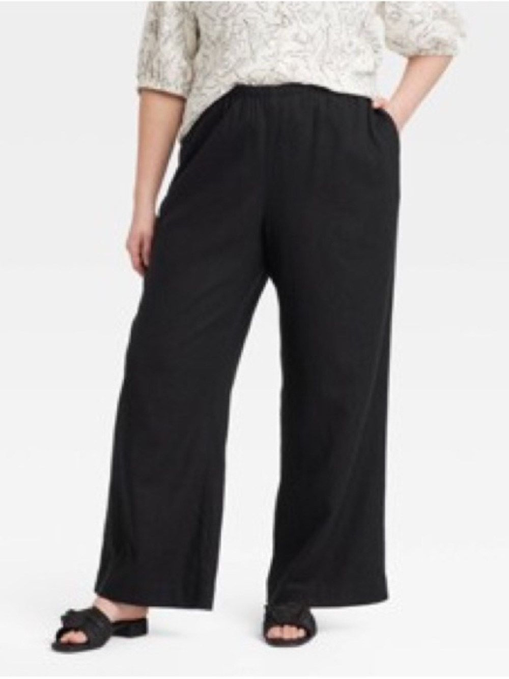 A New Day Linen Blend Wide Leg Pants